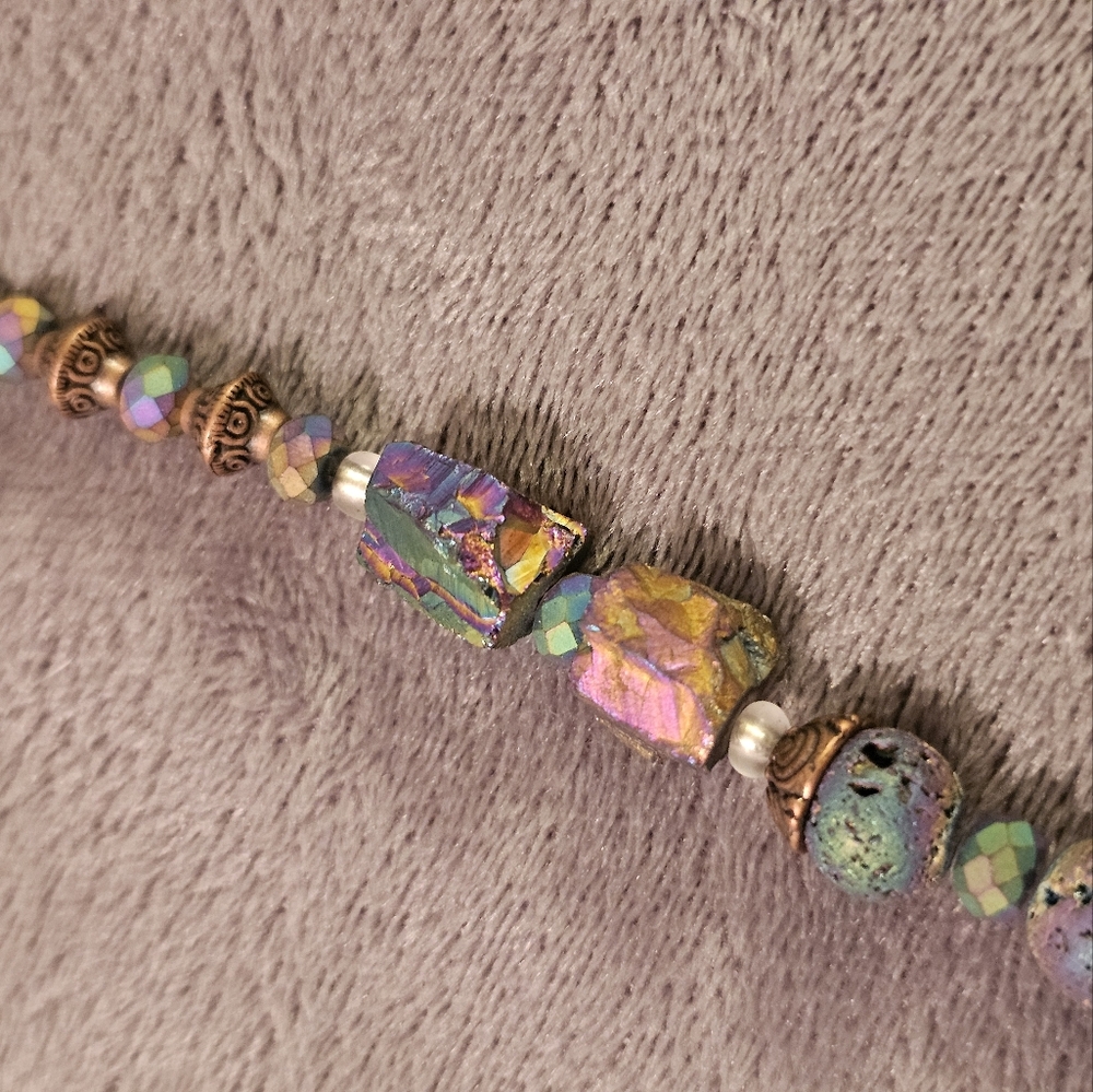 Hand Crafted Titanium Quartz Necklace And Earrings Set - Picture 4 of 8
